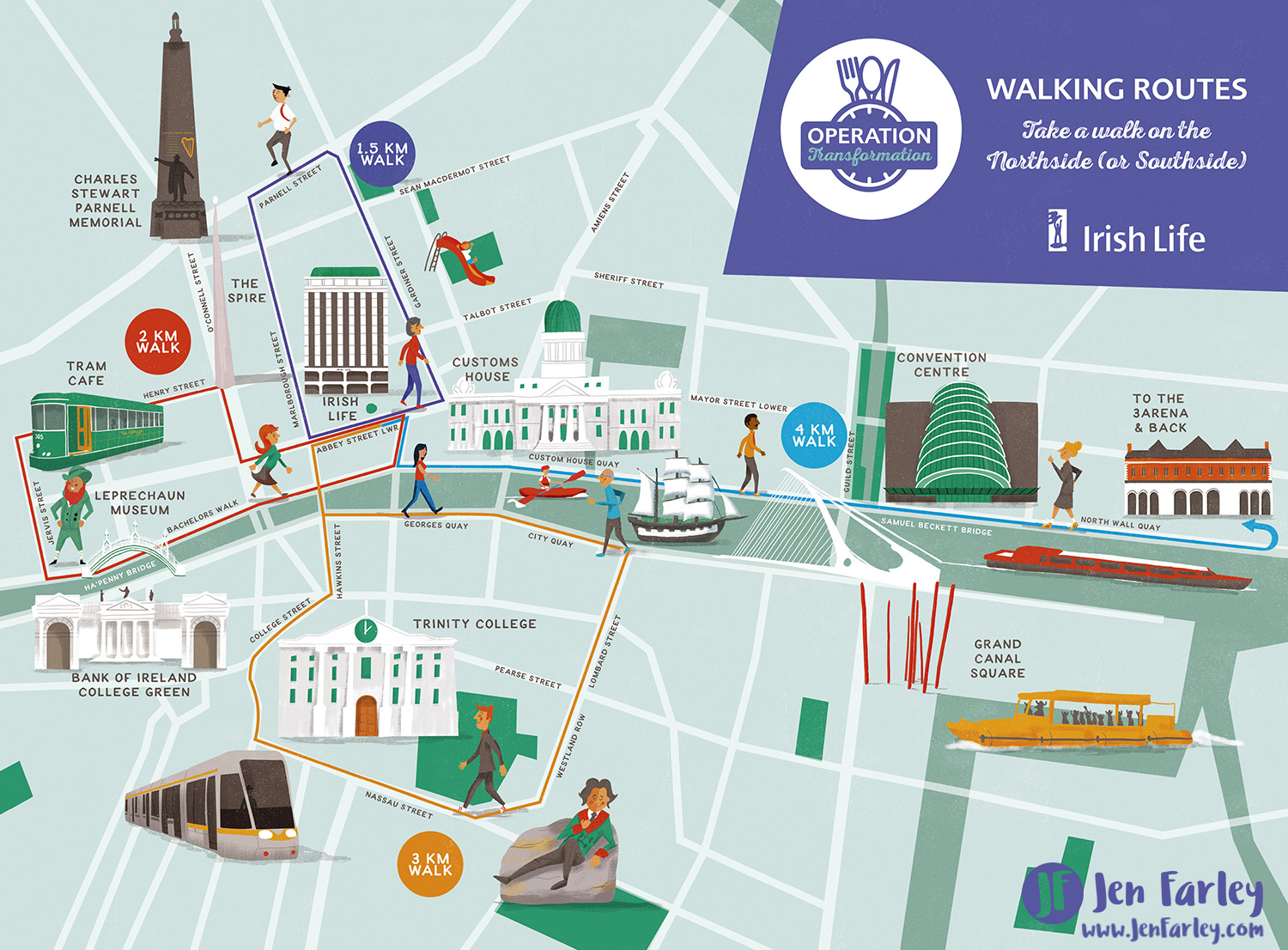 Walking Map Of Dublin Jennifer Farley 