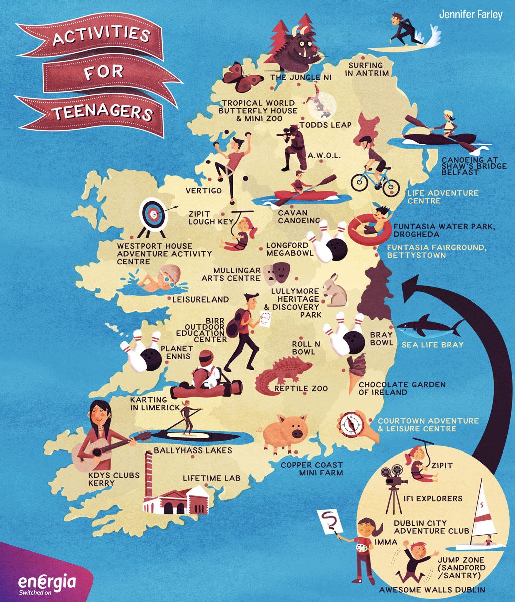 Map Of Ireland Activites For Teenagers