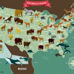 USA MAP ANIMALS DARK BY JENNIFER FARLEY