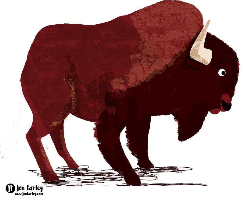 Bison State Animals USA illustrated by Jennifer Farley