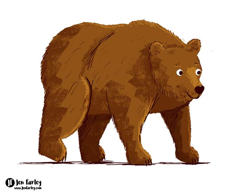 Grizzly Bear State Animals USA illustrated by Jennifer Farley