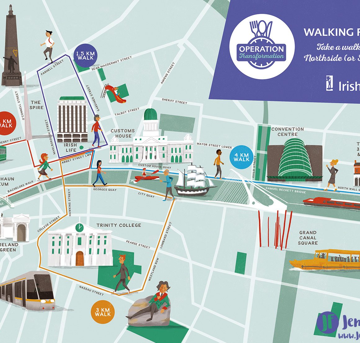 Walking Map Of Dublin Jennifer Farley