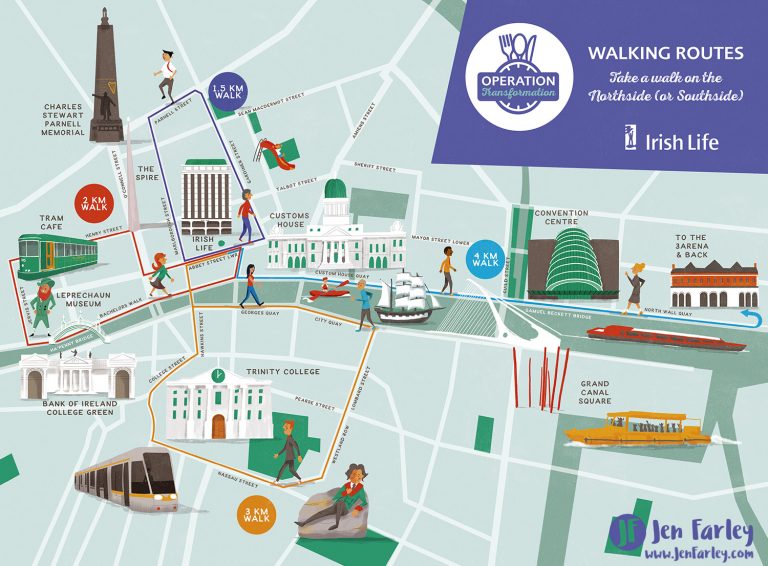 Walking Map Of Dublin Jennifer Farley