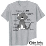 Anatomy Of A Cat Tshirt Grey Jennifer Farley