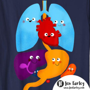Anatomy Tshirt Navy Closeup Jennifer Farley