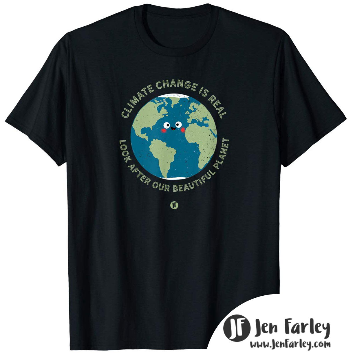 Climate Change Tshirt Black Jennifer Farley