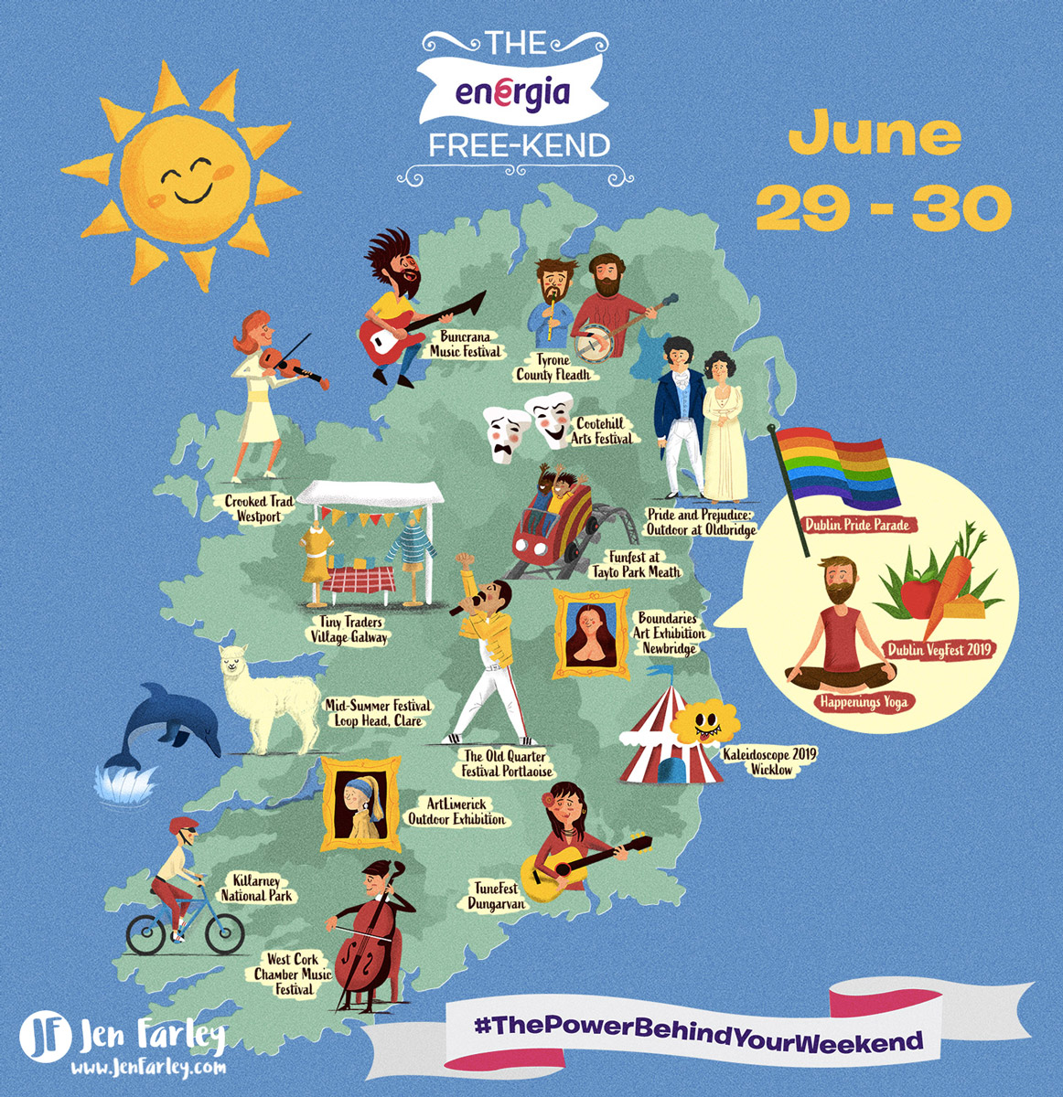 Illustrated Ireland Map 29 - 30 June 2019 | Jennifer Farley