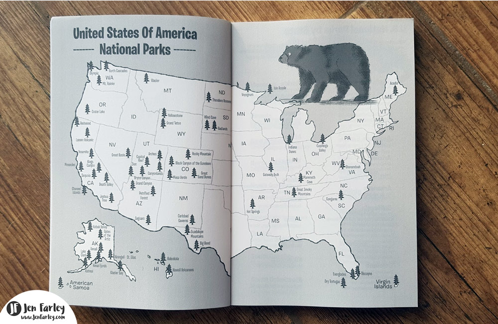 5 National Parks Journals Map Jennifer Farley