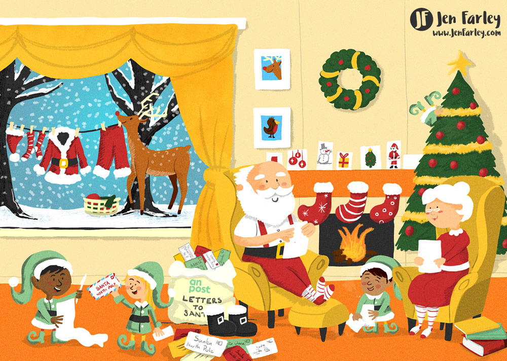 Santas House An Post Illustrated By Jennifer Farley