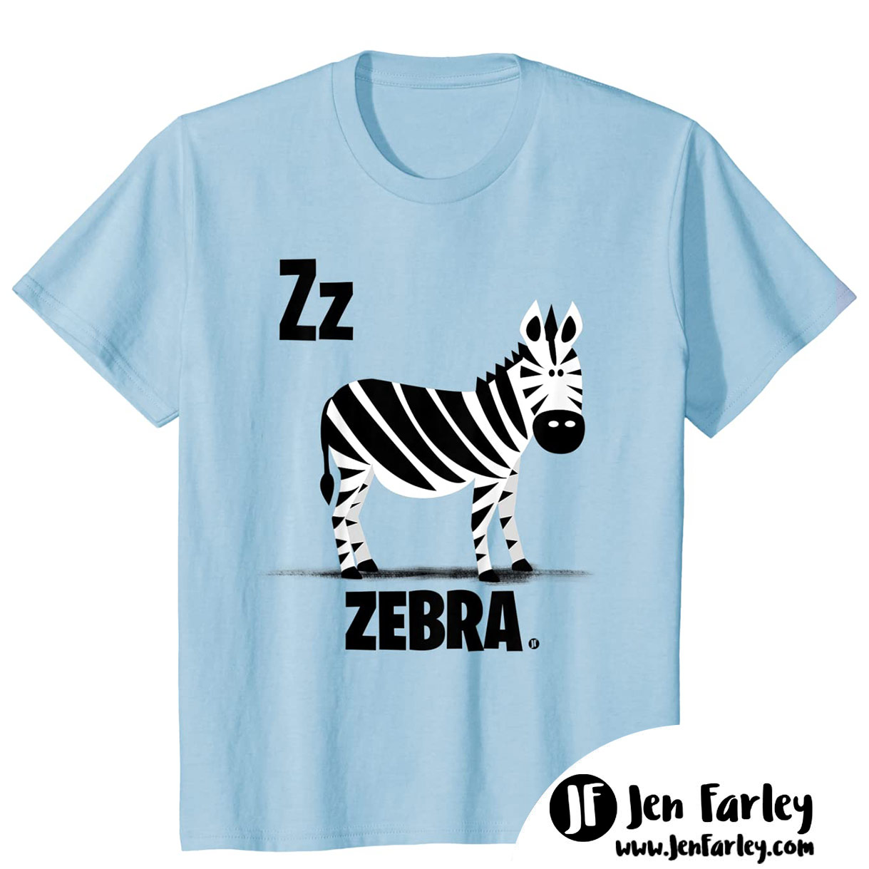 Zebra Baby Blue Tshirt