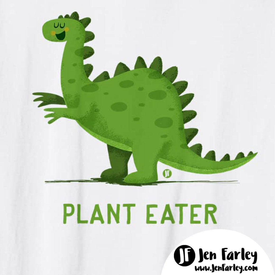 Dinosaur Vegetarian Plant Eater white closeup Jennifer Farley 1