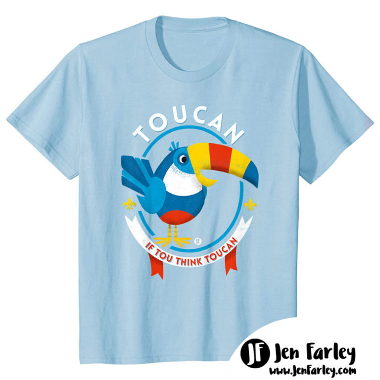 Toucan Baby Blue Tshirt Jennifer Farley 800