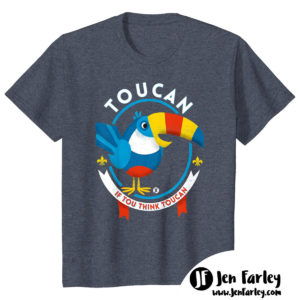 Toucan Blue Heather Tshirt Jennifer Farley