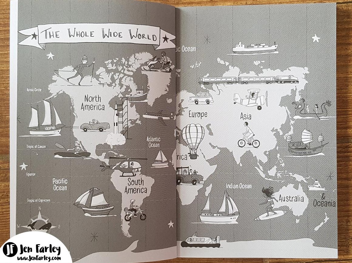 My Very Own Travel Journal World Map illustrated by Jennifer Farley