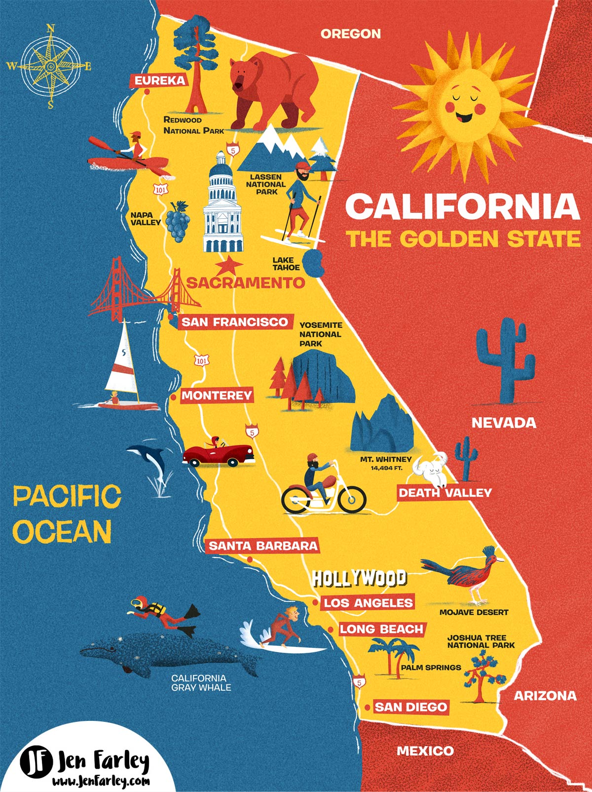 California Map Illustrated By Jennifer Farley Web 1 