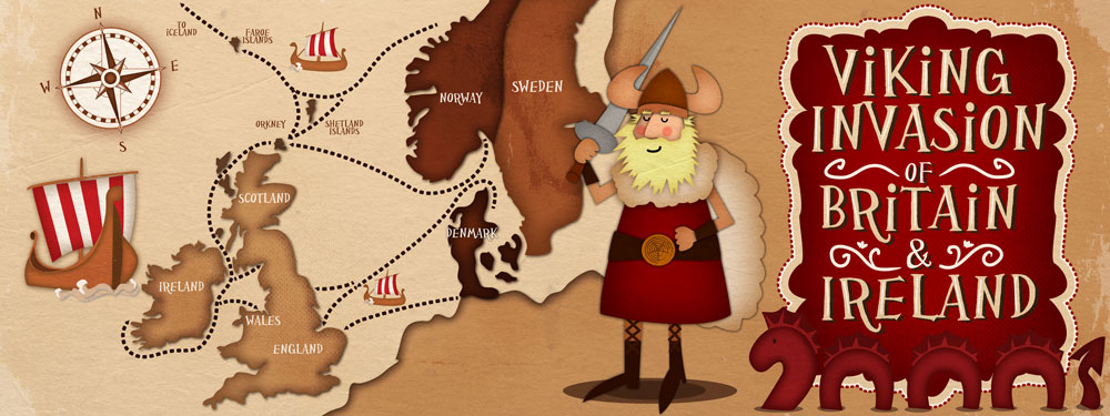 Viking Invasion Of Britain And Ireland Map Jennifer Farley