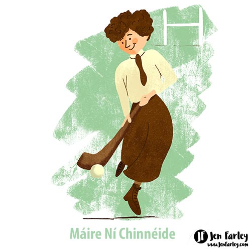 Maire Ni Chinneide camogie illustrated by Jennifer Farley