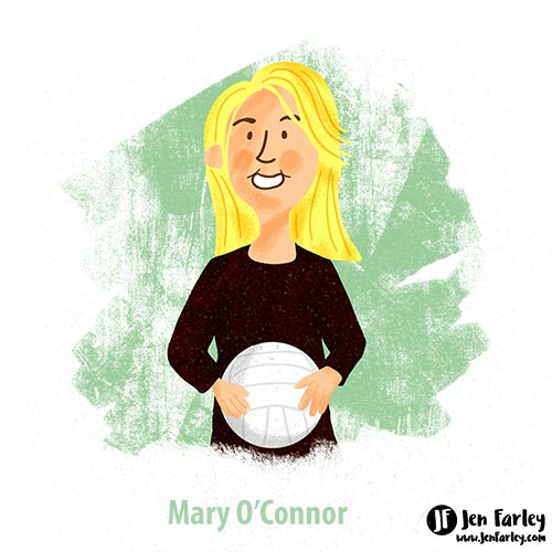 Mary O Connor CEO Federation of Irish Sports illustrated by Jennifer Farley