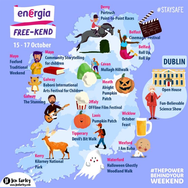 Things To Do Map Of Ireland October 16 - 18 | Jennifer Farley