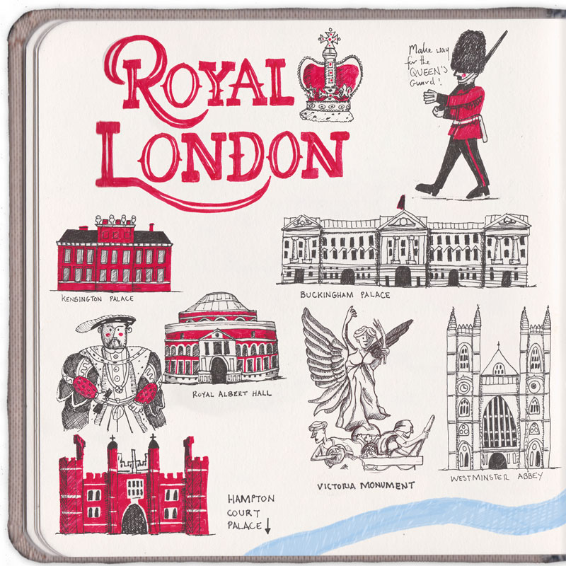 Map of London Left Side Illustrated by Jennifer Farley 800px