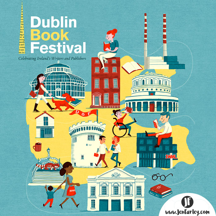 Dublin Book Festival 2022 Poster Illustrated by Jennifer Farley 700