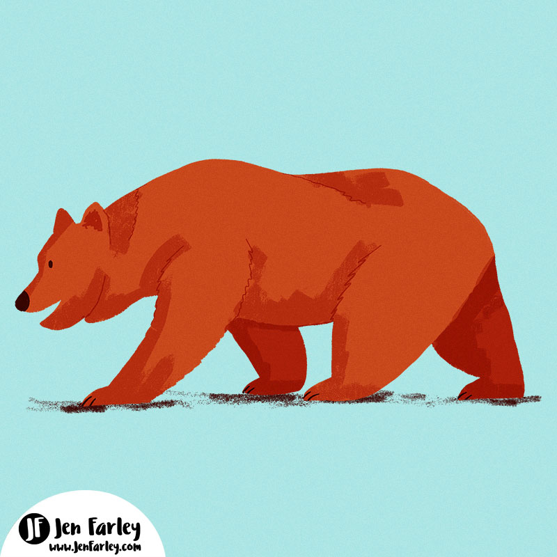 California Bear Illustration Jennifer Farley