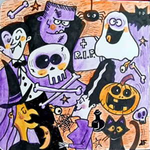 Halloween Characters Sketchbook Jennifer Farley 800
