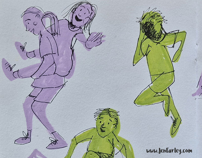 Kids Sketches Green and Purple Jennifer Farley Illustration 3