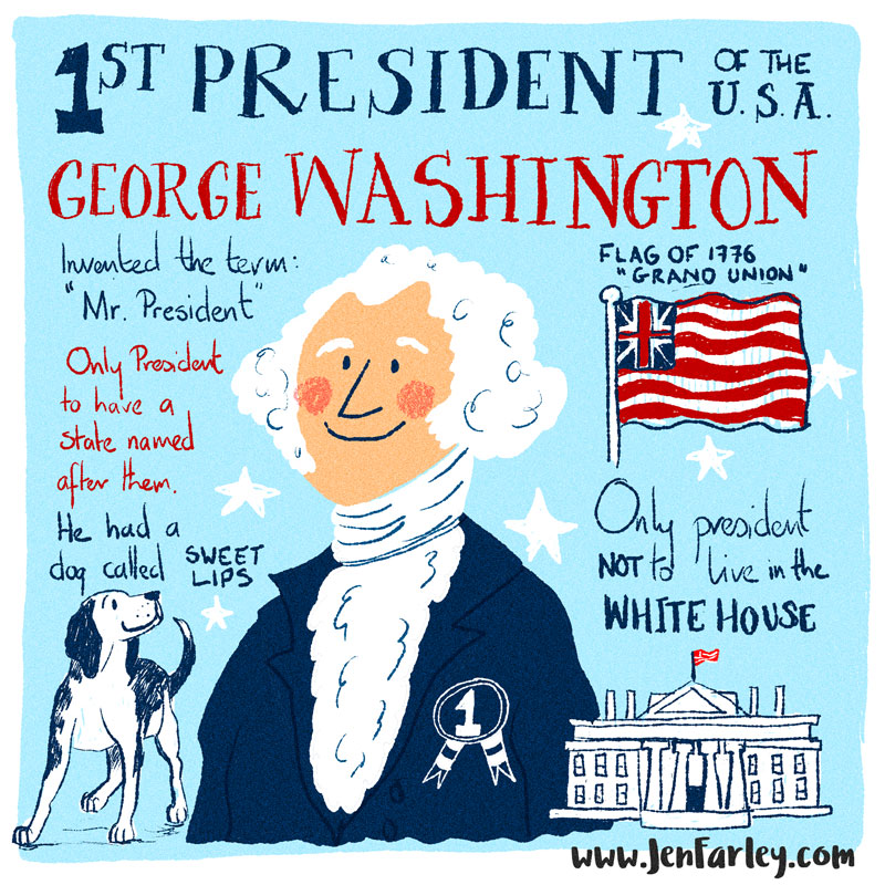George Washington Facts illustrated by Jennifer Farley