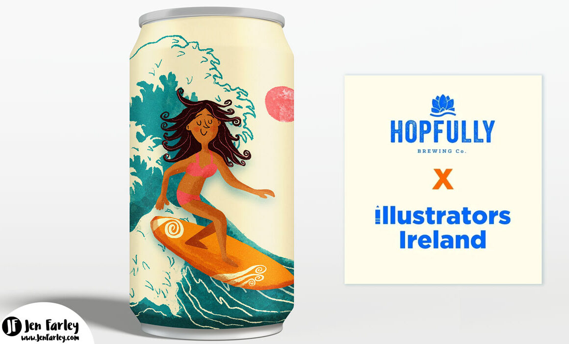 Jennifer Farley Illustrators Ireland x Hopfully Beer Can Design