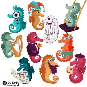 International Literature Festival Dublin Seahorse Character Illustrations Jennifer Farley
