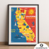 California Map Art Framed