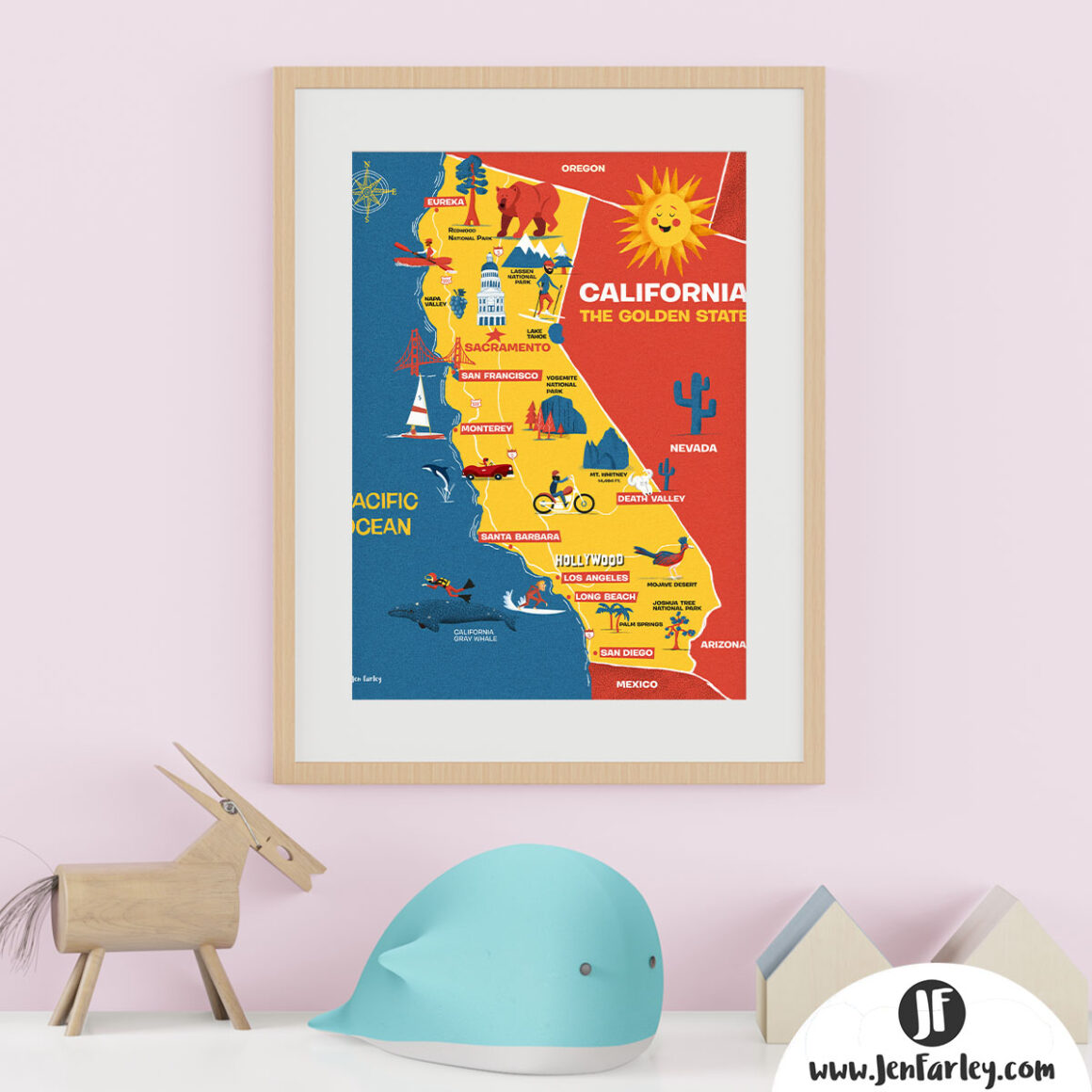 California Map Kids Decor