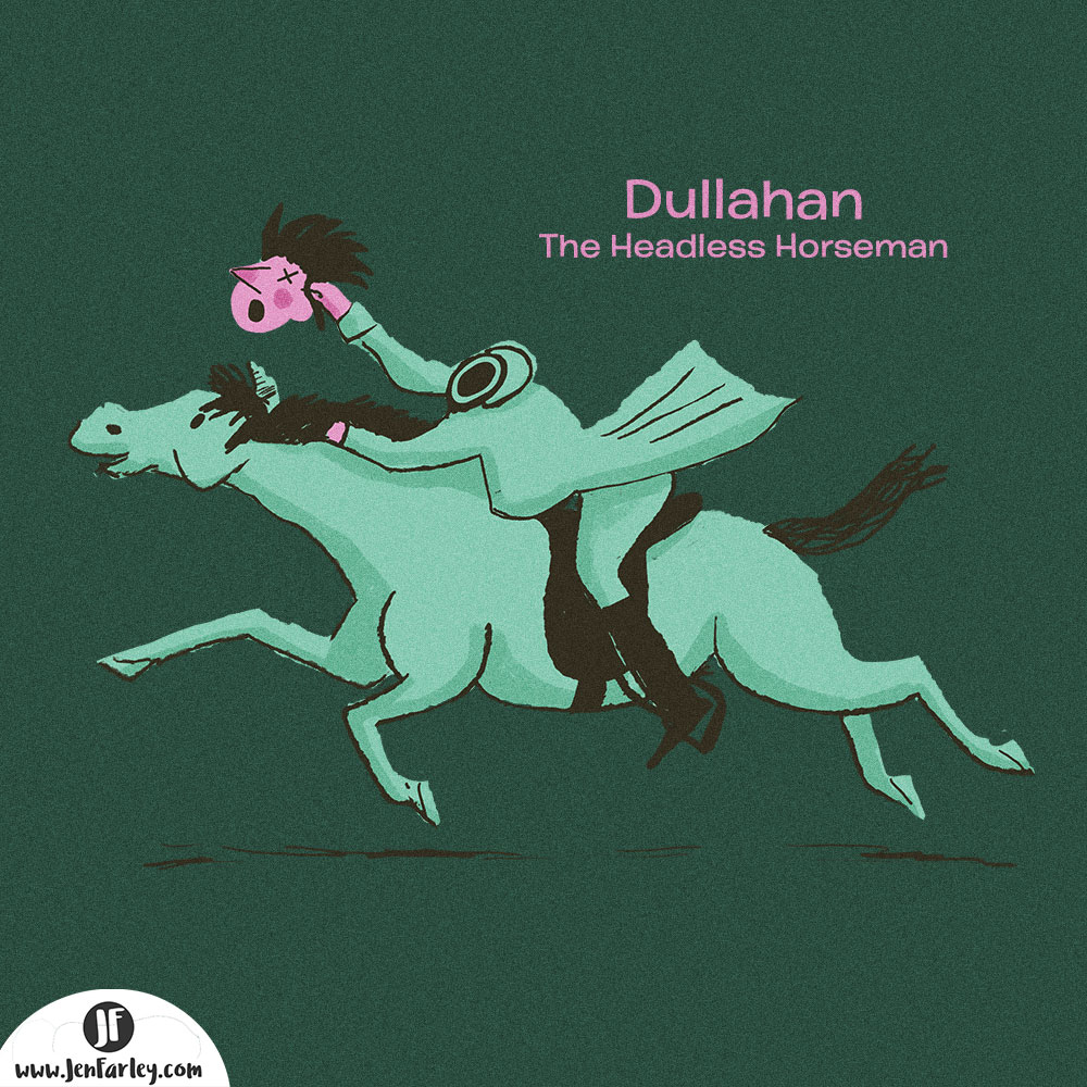Dullahan Headless Horseman illustrated by Jennifer Farley